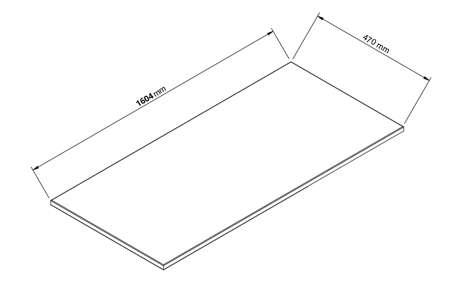 Oberplatte 160 cm für Waschtischunterschrank - Walnuss