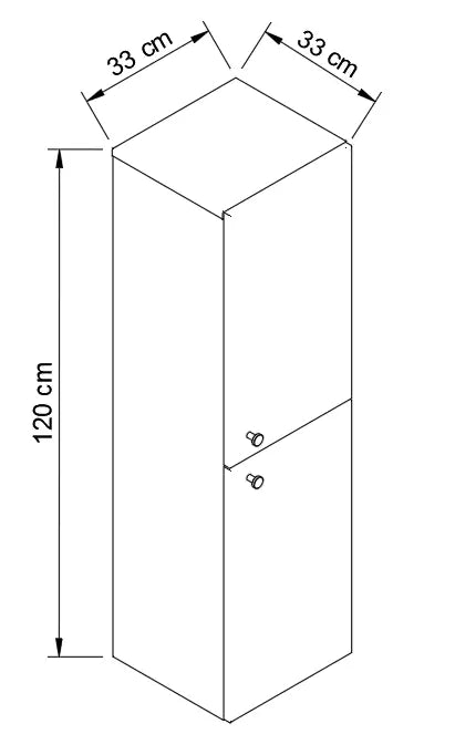 Bad Hochschrank 120 cm, 2 Türen Beti - Kaschmir
