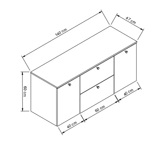Waschtischunterschrank 140 cm, mit 2 Wäschekörben Beti - Walnuss Dunkel/Marmur Bianco
