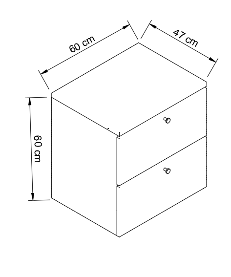 Waschtischunterschrank 60 cm, glatte Fronten Beti - Kaschmir