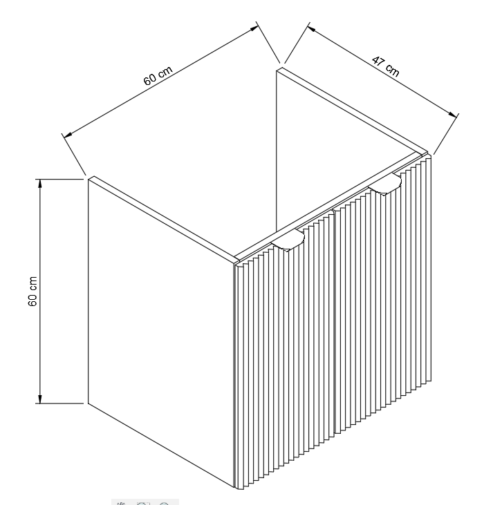 Waschtischunterschrank 60 cm mit Türen, ohne Oberteil Willy - Weiß/Walnuss
