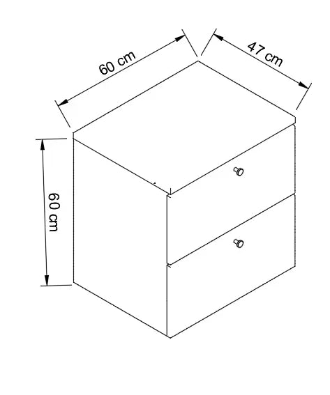 Waschtischunterschrank 60 cm, glatte Fronten Beti - Kaschmir/Marmor Bianco