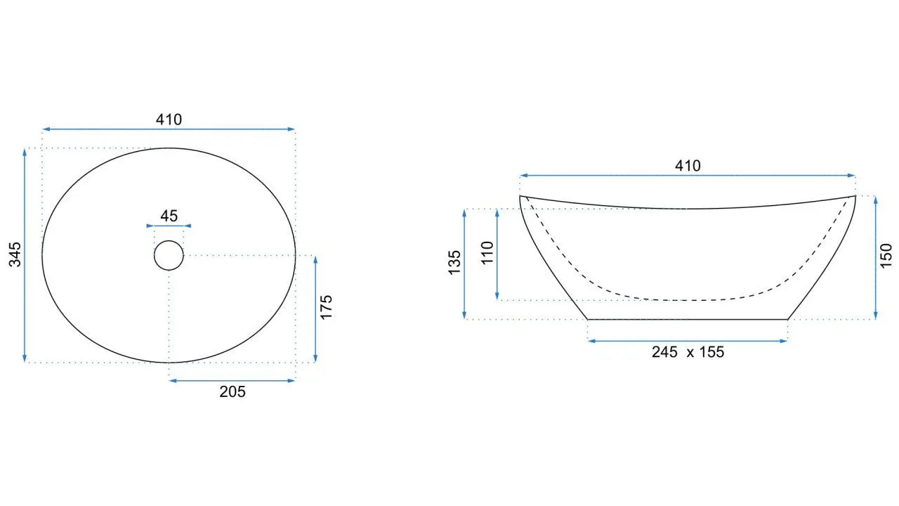 Waschtisch 40 cm Sofia - Heller Stein Matt