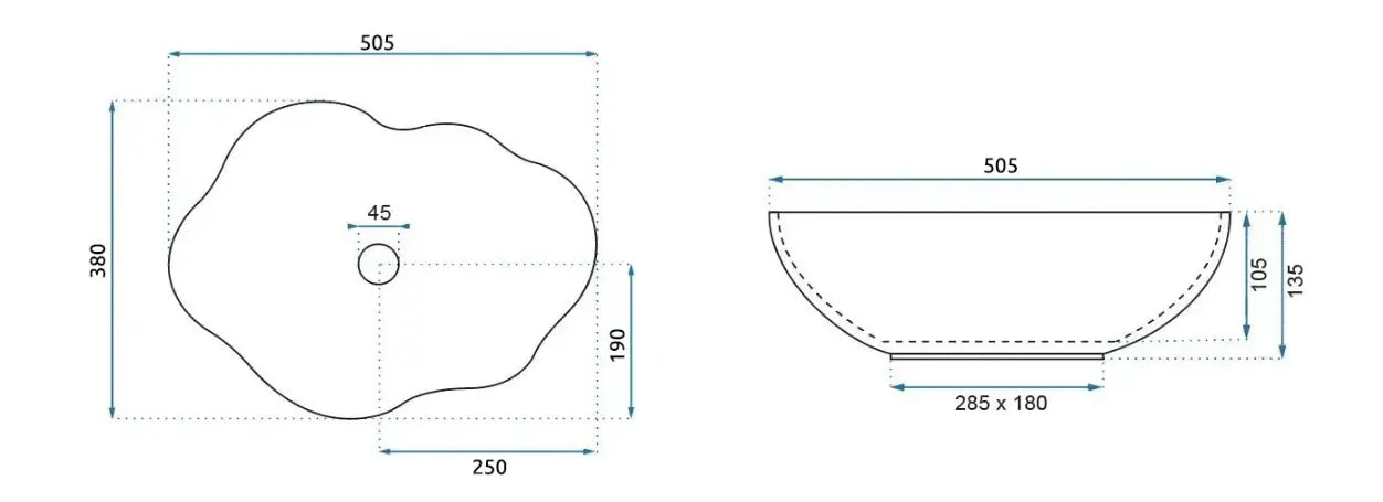 Waschtisch 50 cm Pearl - Weiße Keramik