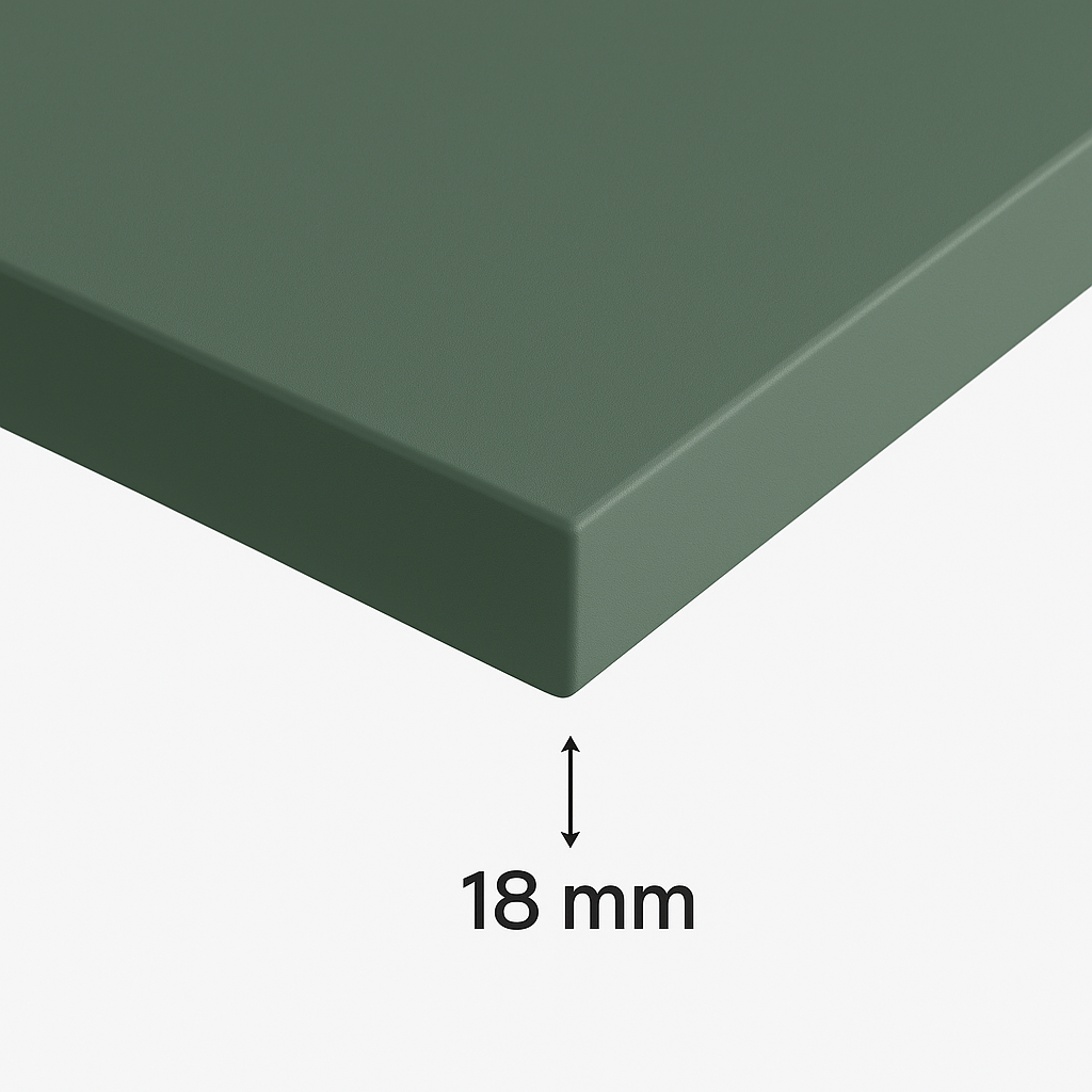 Schmales Regal 20 cm mit 1 Ablage - Salbei