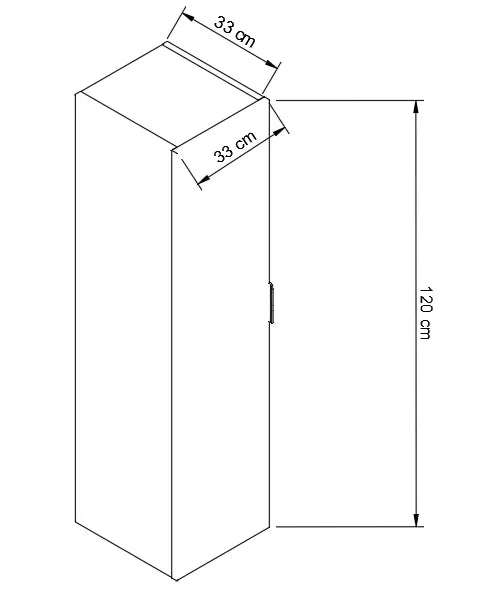 Bad Hochschrank 120 cm, glatte Fronten, 2 Türen Belino - Walnuss Dunkel