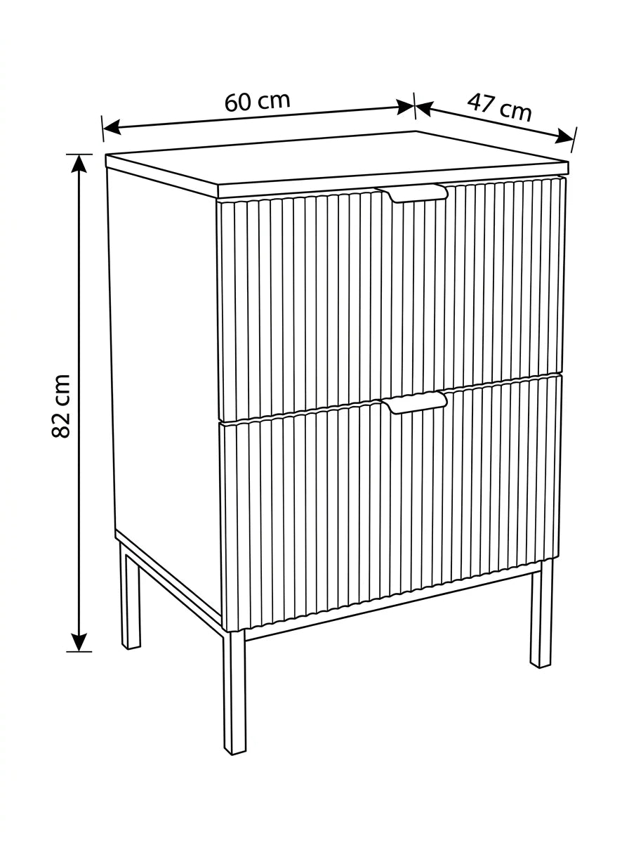 Waschtischunterschrank 60 cm auf einem Metallgestell Willy - Salbei