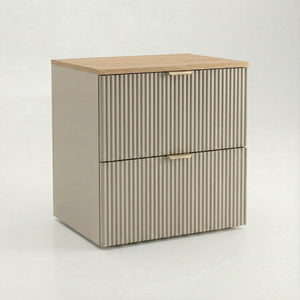 Waschtischunterschrank 60 cm Willy - Kaschmir, Walnussplatte