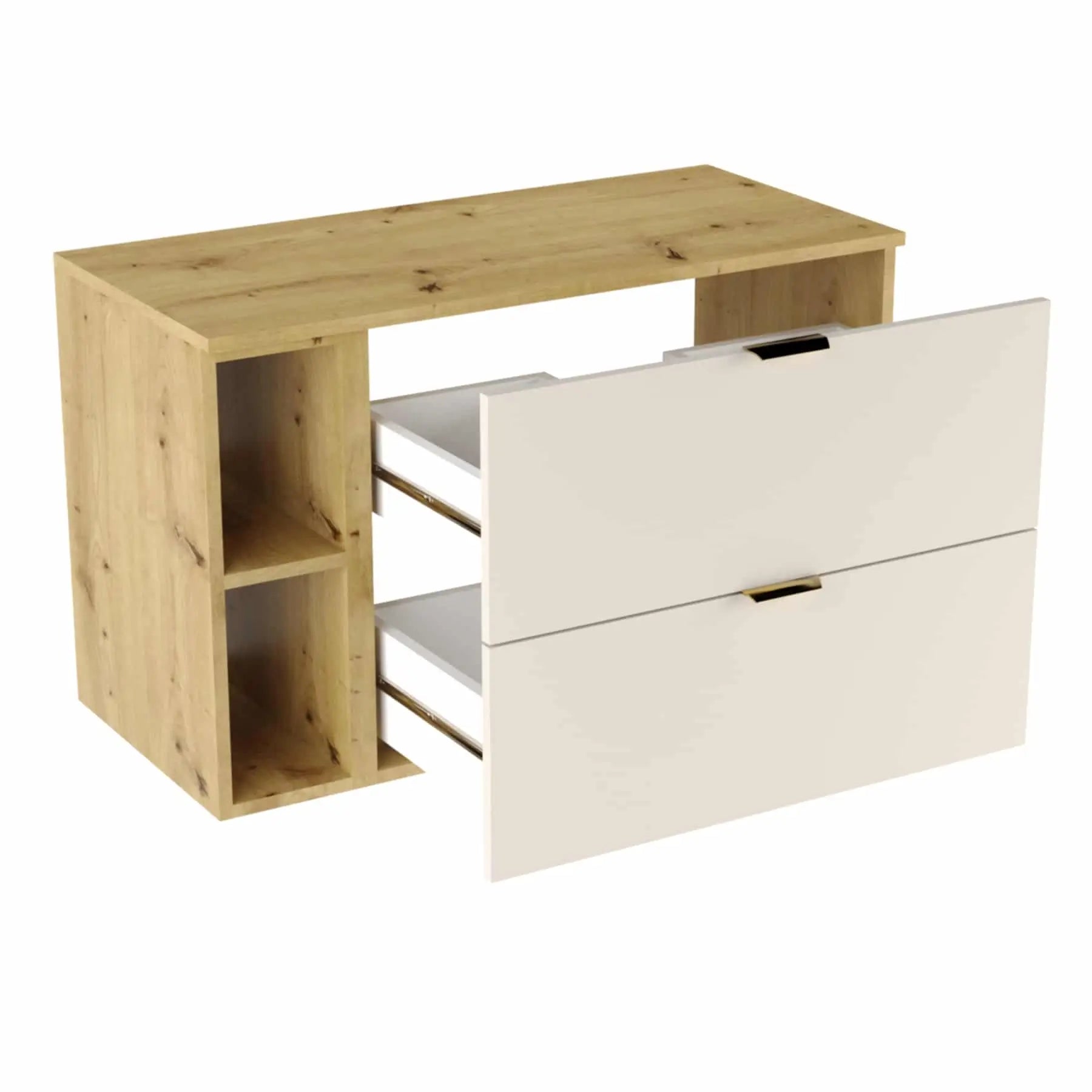 Waschtischunterschrank mit Regal 100 cm Orio - Kaschmir/Eiche artisan