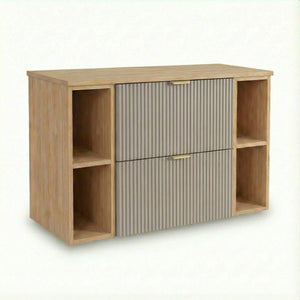 Waschtischunterschrank 100 cm mit 2 Regale Willy - Kaschmir/Walnuss