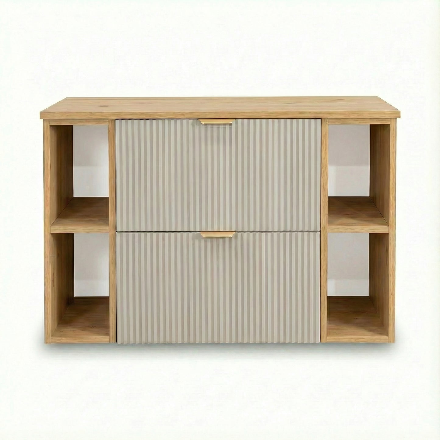 Waschtischunterschrank 100 cm mit 2 Regale Willy - Kaschmir/Walnuss