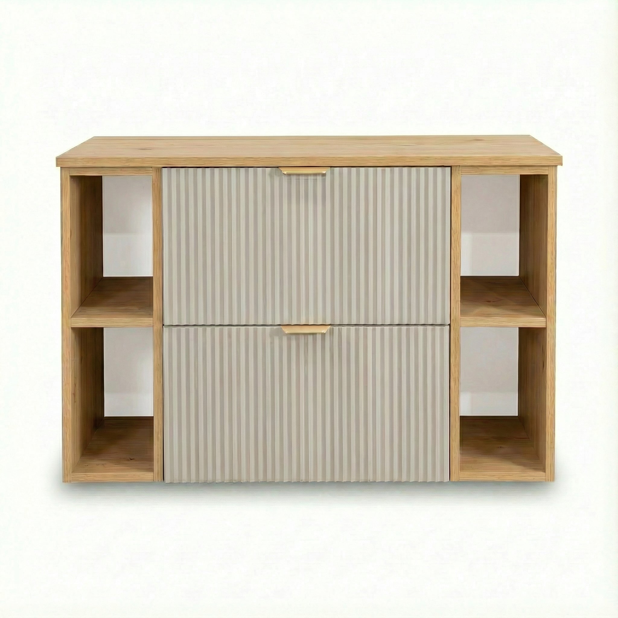 Waschtischunterschrank 100 cm mit 2 Regale Willy - Kaschmir/Walnuss