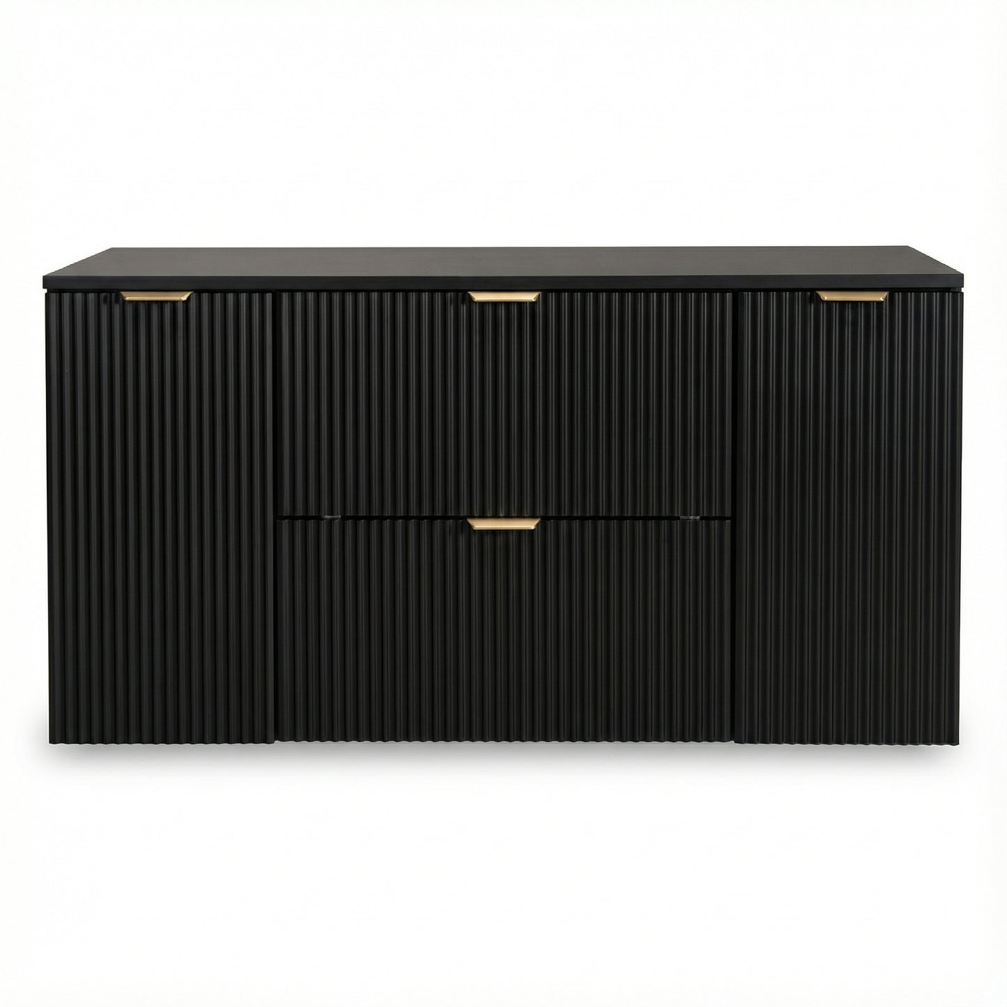 Waschtischunterschrank 120 cm mit 2 Türen und 2 Schubladen Willy - Schwarz