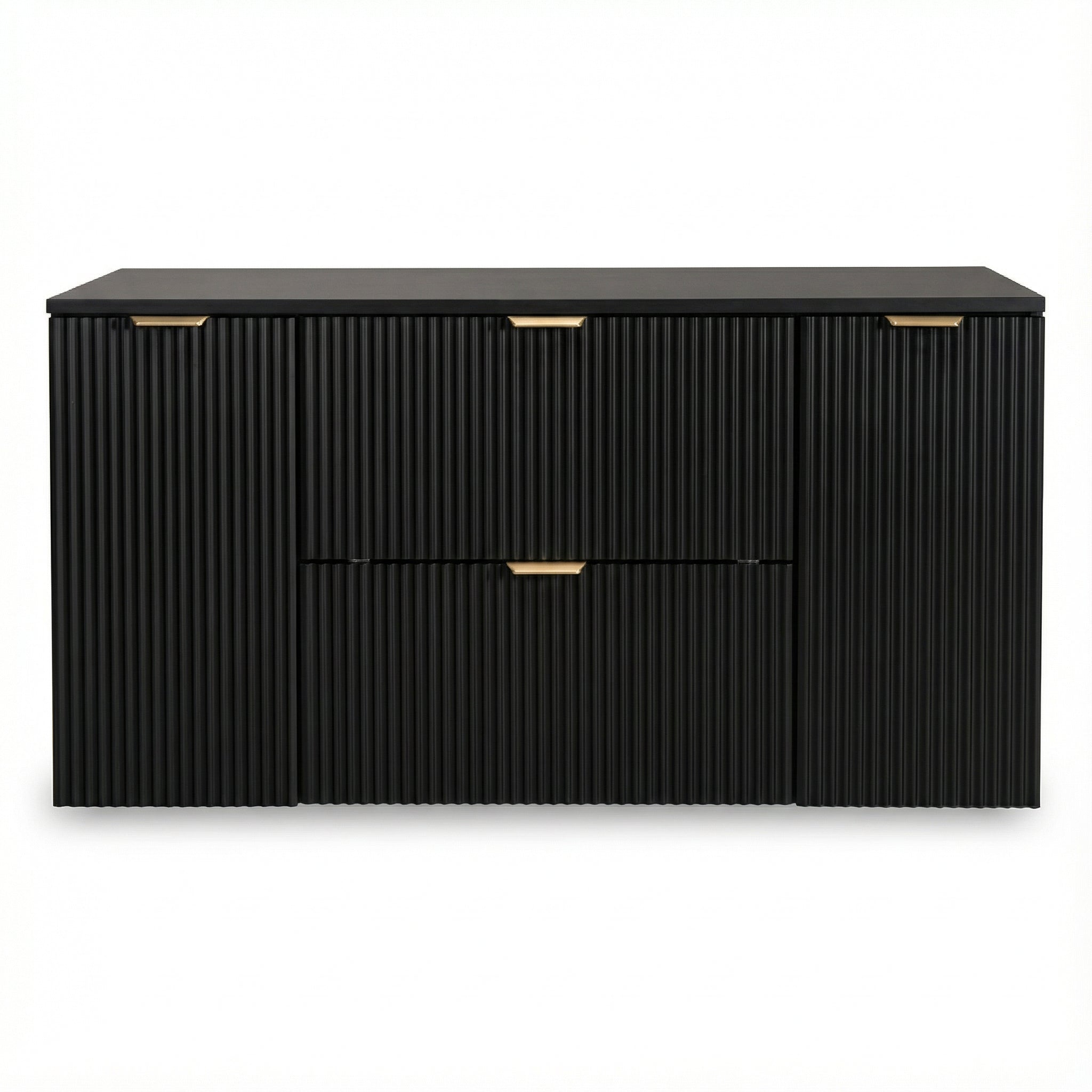 Waschtischunterschrank 120 cm mit 2 Türen und 2 Schubladen Willy - Schwarz