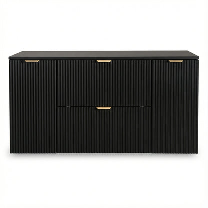 Waschtischunterschrank 120 cm mit 2 Türen und 2 Schubladen Willy - Schwarz