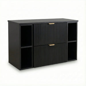 Waschtischunterschrank 100 cm mit 2 Regale Willy - Schwarz