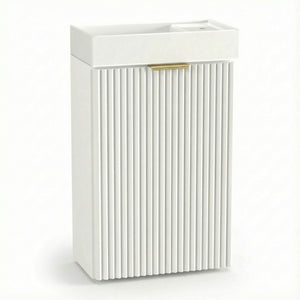 Waschtischunterschrank 40 cm mit Waschbecken Willy - Weiß