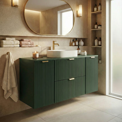 Waschtischunterschrank 120 cm mit 2 Türen und 2 Schubladen Willy - Salbei
