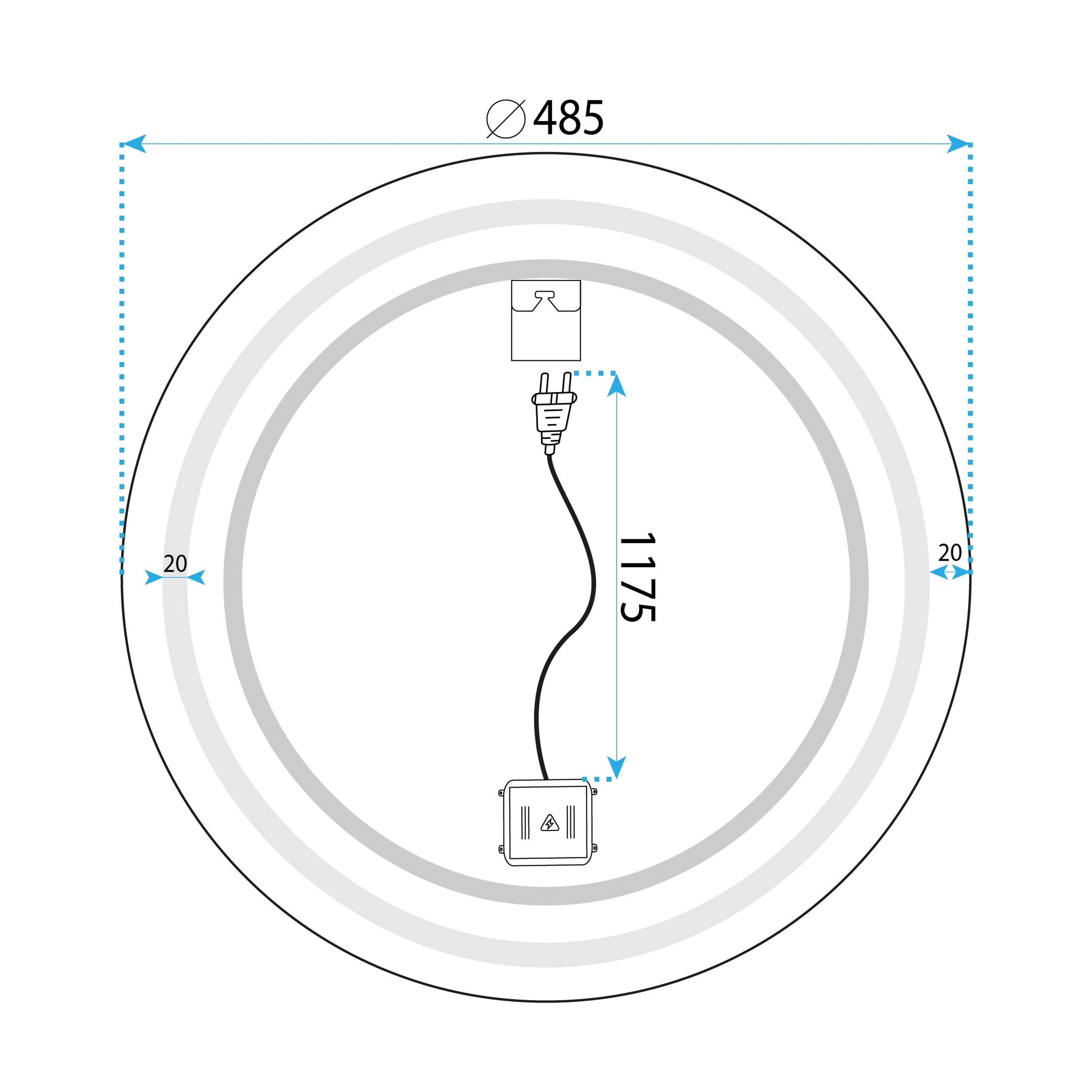 LED-Wandspiegel BAS - 50 cm