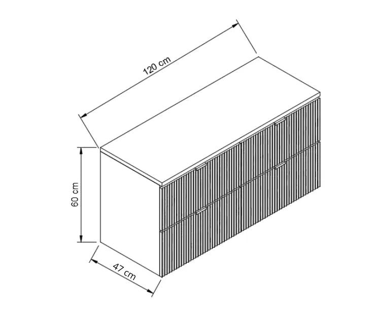 Waschtischunterschrank 120 cm Willy - Kaschmir/Walnuss