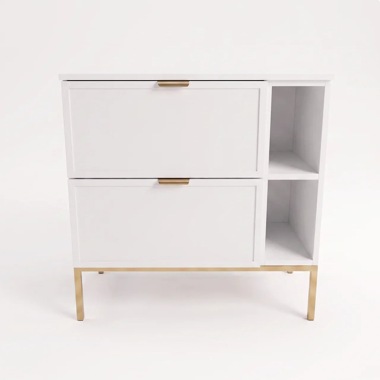 Waschtischunterschrank mit Regal 80 cm auf einem Metallgestell Roma - Weiß