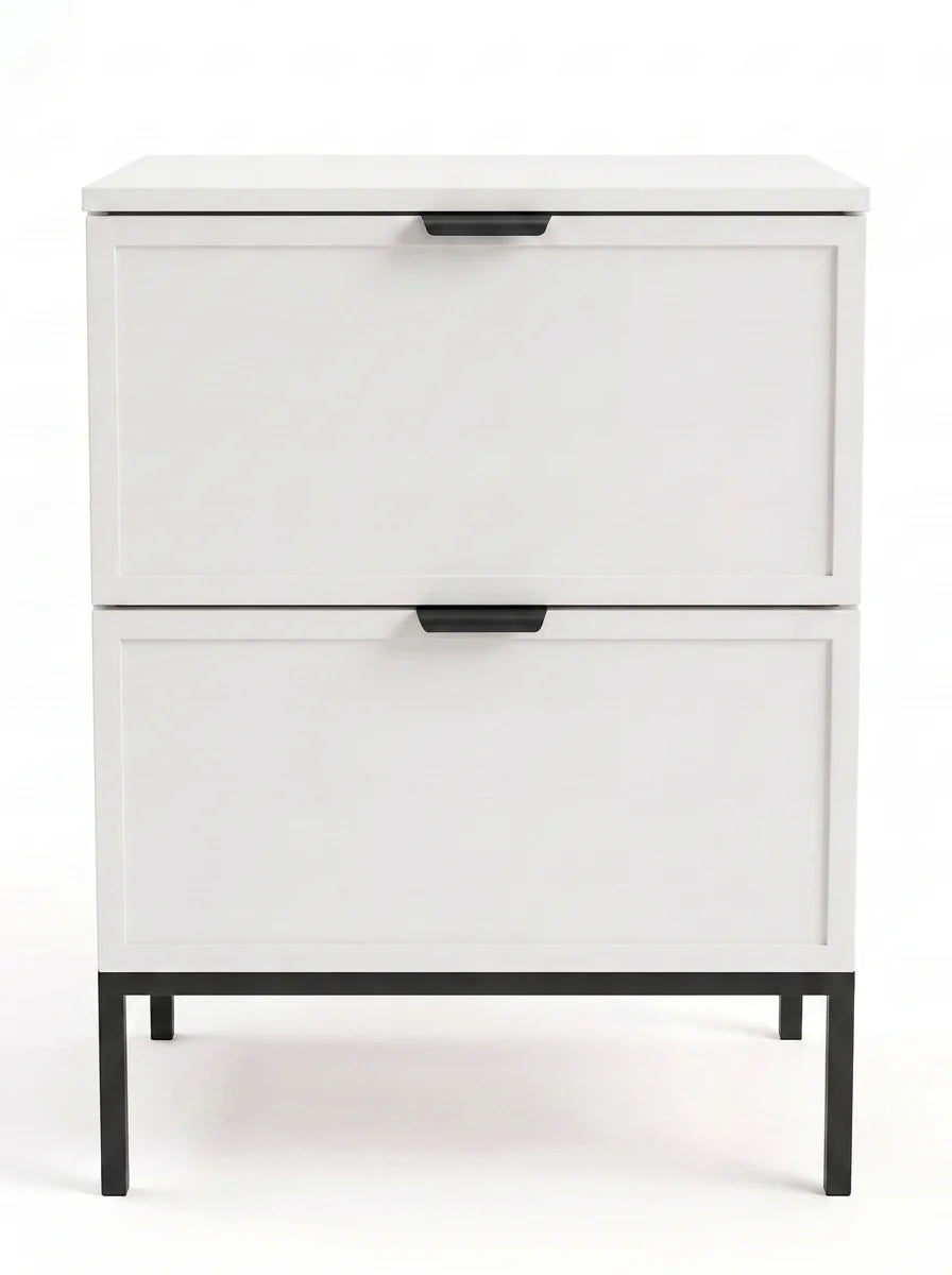 Waschtischunterschrank 60 cm auf einem Metallgestell Roma - Weiß