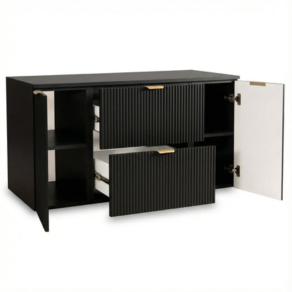 Waschtischunterschrank 120 cm mit 2 Türen und 2 Schubladen Willy - Schwarz