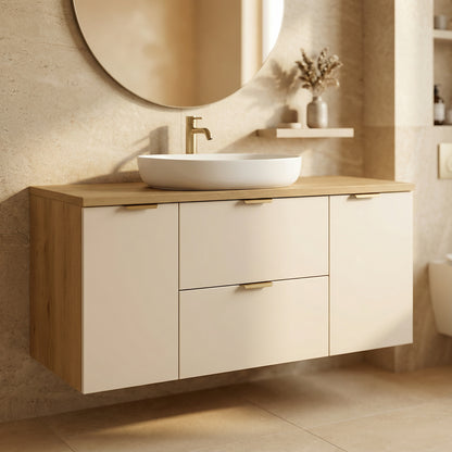 Waschtischunterschrank 120 cm Orio - Kaschmir/Eiche artisan