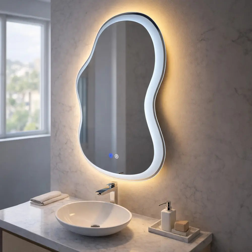 LED-Wandspiegel Uno Double - 80 x 55 cm