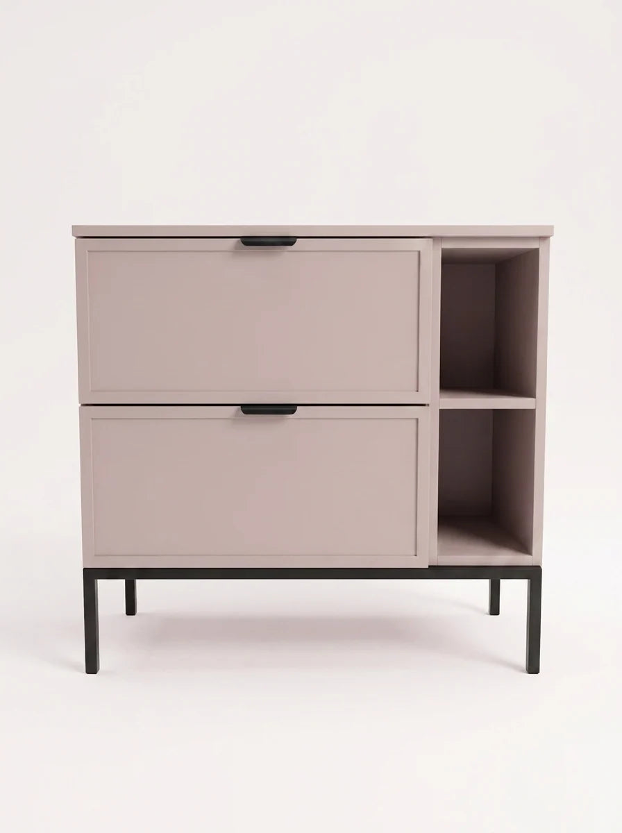 Waschtischunterschrank mit Regal 80 cm auf einem Metallgestell Roma - Kaschmir