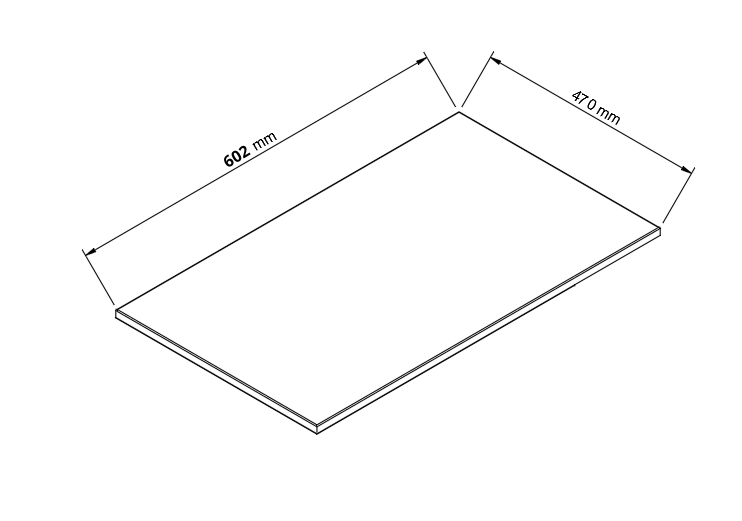 Oberplatte 60 cm für Waschtischunterschrank - Kaschmir