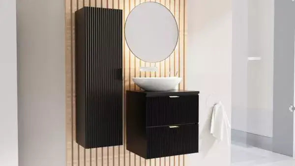 Bad Hochschrank 120 cm Willy - Schwarz