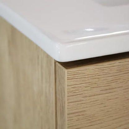 Waschtischunterschrank 60 cm mit Waschbecken Beti - Eiche Cremona