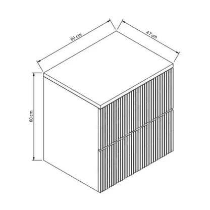 Waschtischunterschrank 60 cm Willy - Kaschmir, Walnussplatte