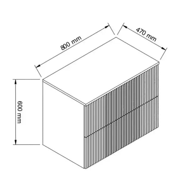 Waschtischunterschrank 80 cm Willy - Kaschmir/Walnuss