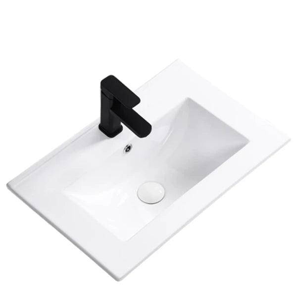Waschtischunterschrank 60 cm mit Waschbecken Willy - Kaschmir/Walnuss