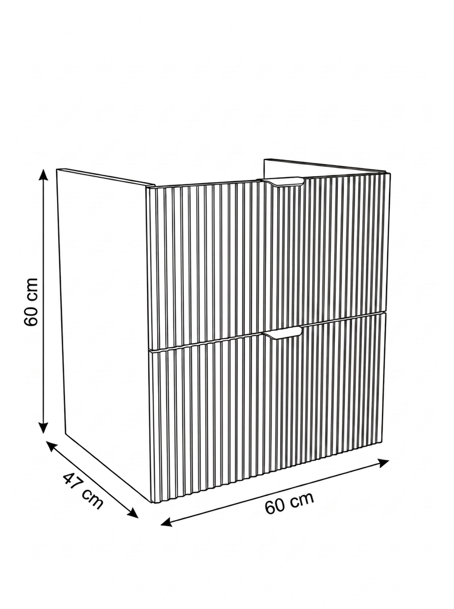 Waschtischunterschrank 60 cm, ohne Oberteil Willy - Schwarz
