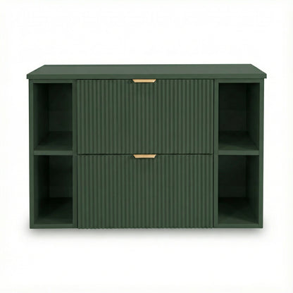 Waschtischunterschrank 100 cm mit 2 Regale Willy - Salbei