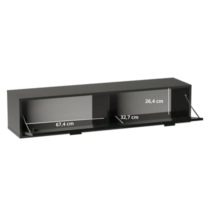 TV Schrank 140 cm mit Beinen Aura - Schwarz