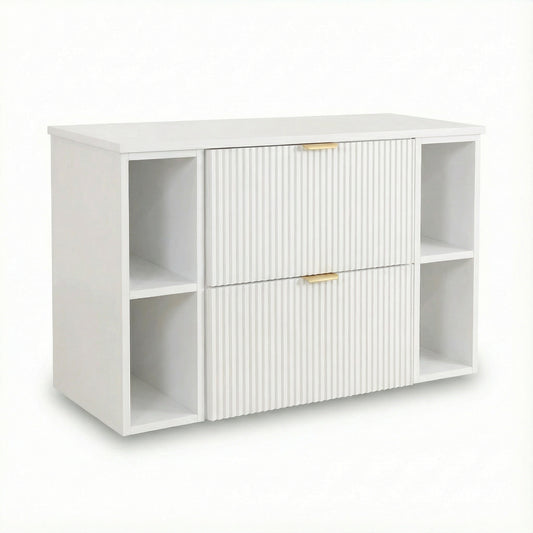 Waschtischunterschrank 100 cm mit 2 Regale Willy - Weiß