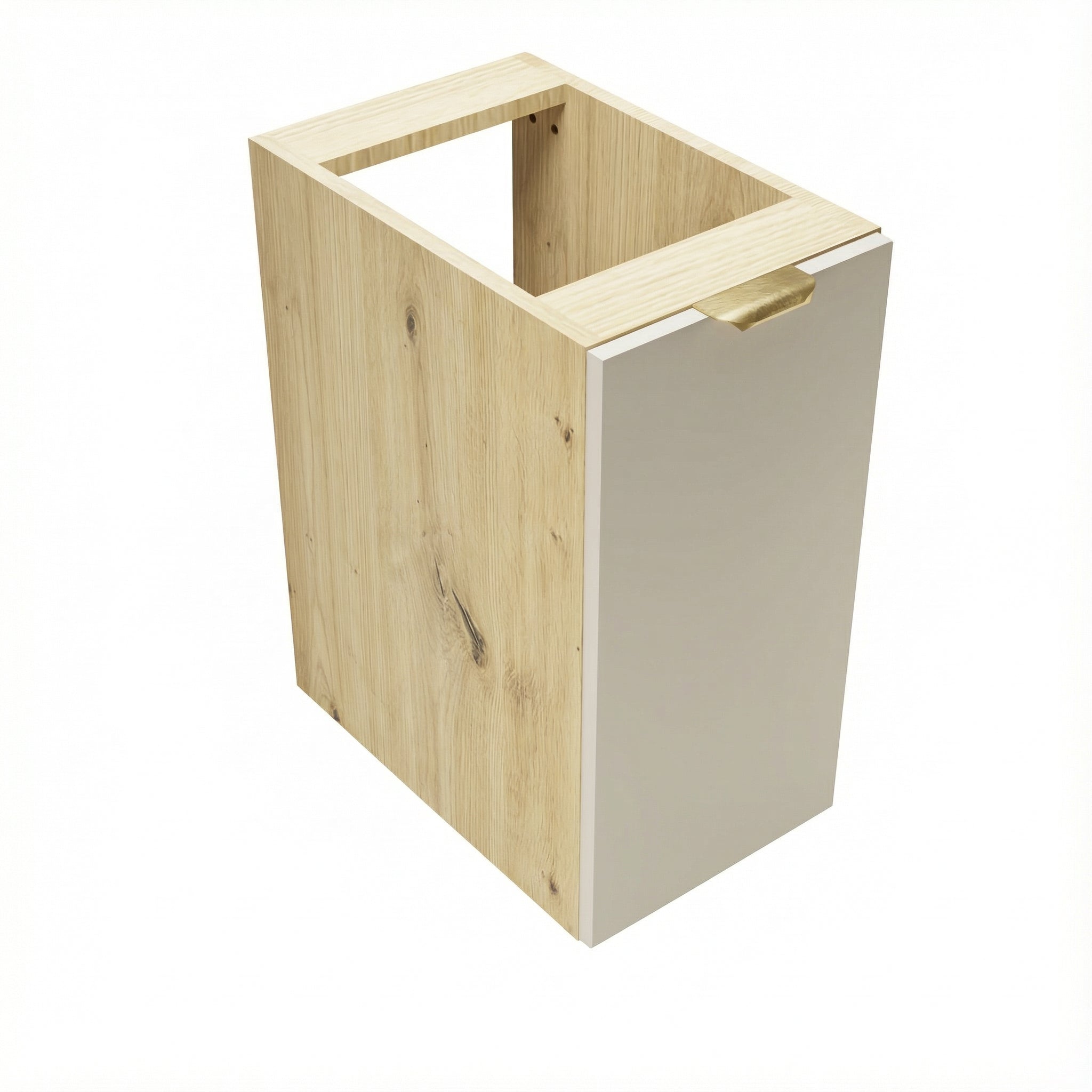 Badezimmerschrank 30 cm, glatte Fronten, 1 Tür Orio - Kaschmir/Eiche artisan