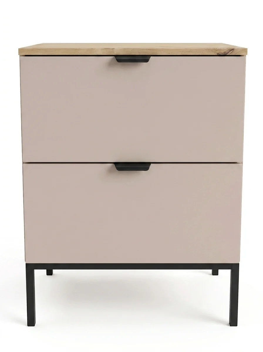 Waschtischunterschrank 60 cm auf einem Metallgestell Orio - Kaschmir/Eiche artisan