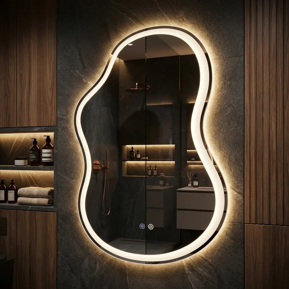 LED-Wandspiegel Uno Double - 80 x 55 cm