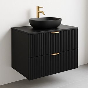 Waschtischunterschrank 80 cm Willy - Schwarz