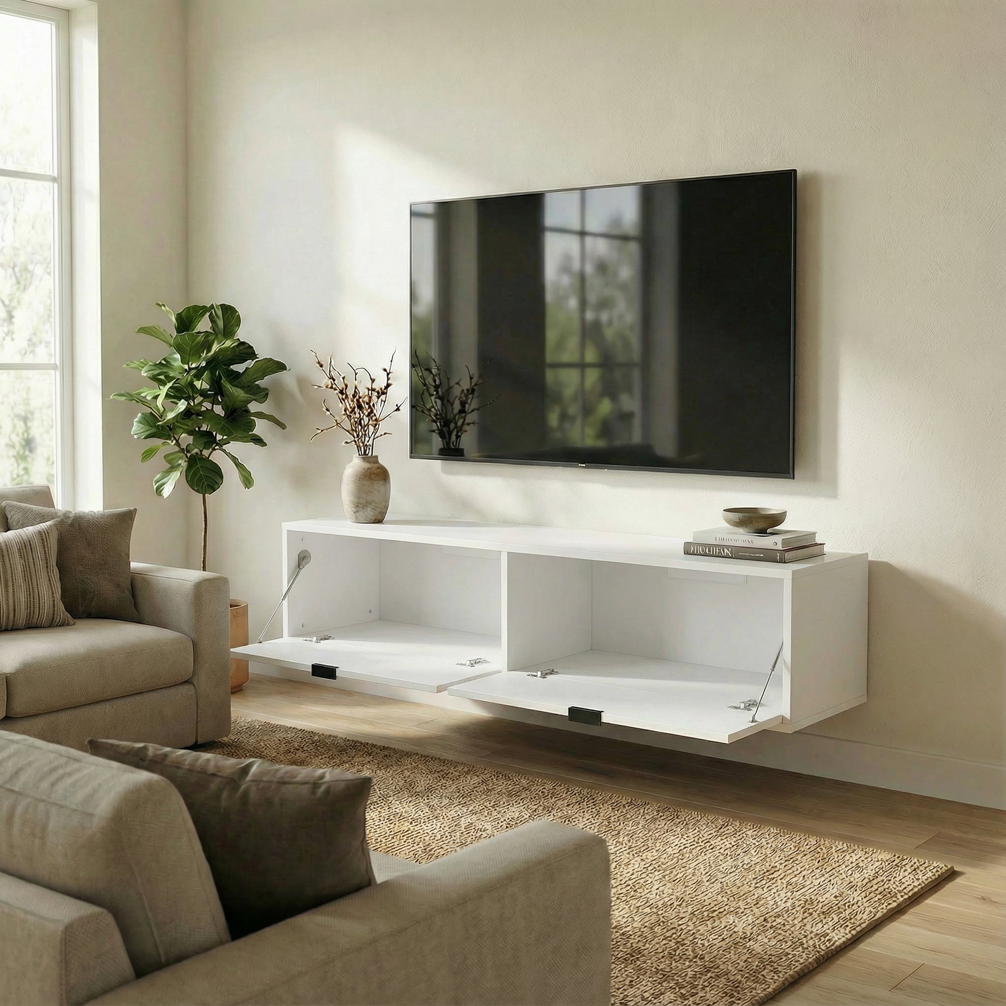 TV Schrank 140 cm Aura - Weiß