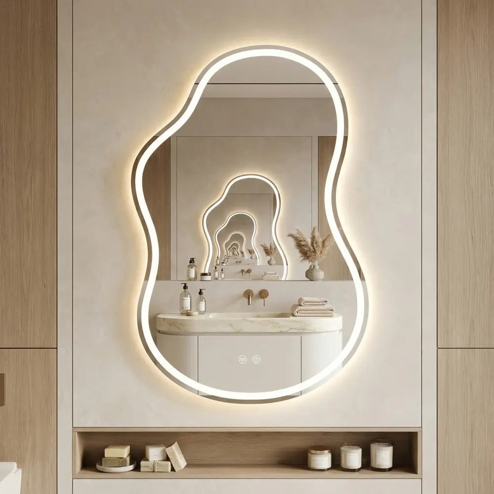 LED-Wandspiegel Uno Double - 80 x 55 cm