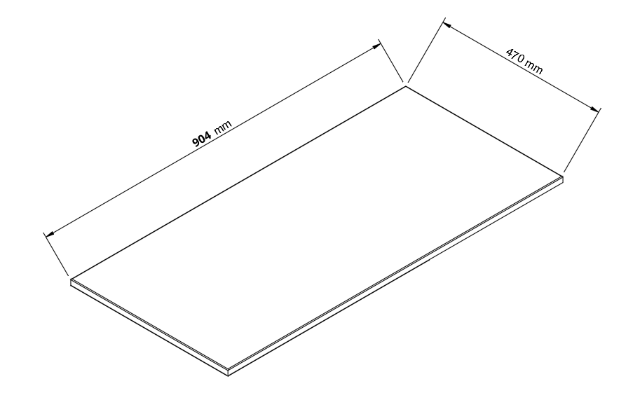 Oberplatte 90 cm für Waschtischunterschrank - Schwarz