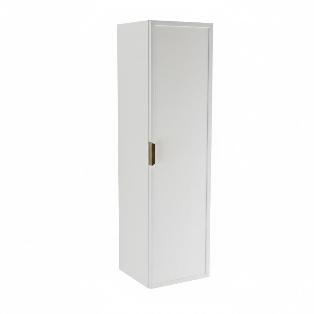 Bad Hochschrank 120 cm Weiß Roma Badezimmer Schrank mit Einlegeböden MDF modern funktional klassisch