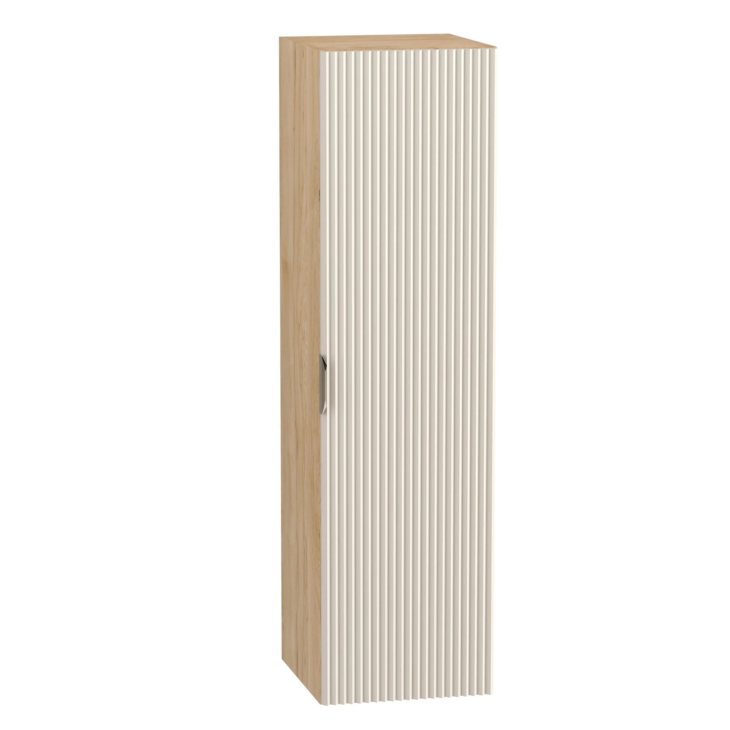 Hochschrank Willy in Kaschmir/Walnuss als stilvolles Möbelstück für moderne Badezimmer.