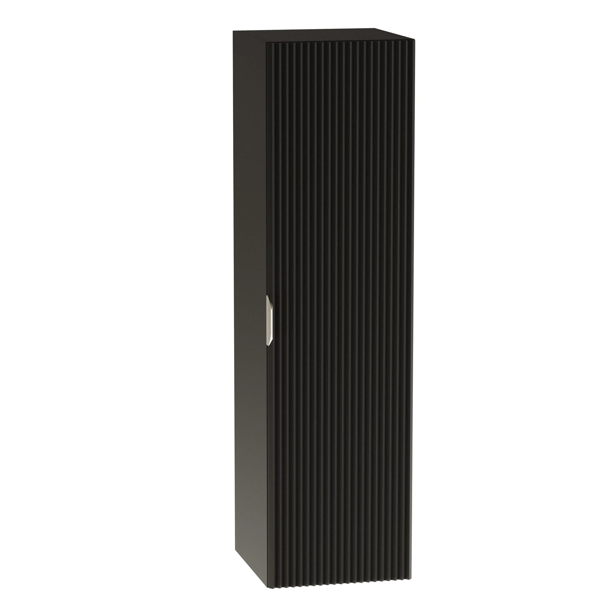 Bad Hochschrank Willy 120 cm in Schwarzfarbe, praktische Lösung für Badezimmerorganisation.